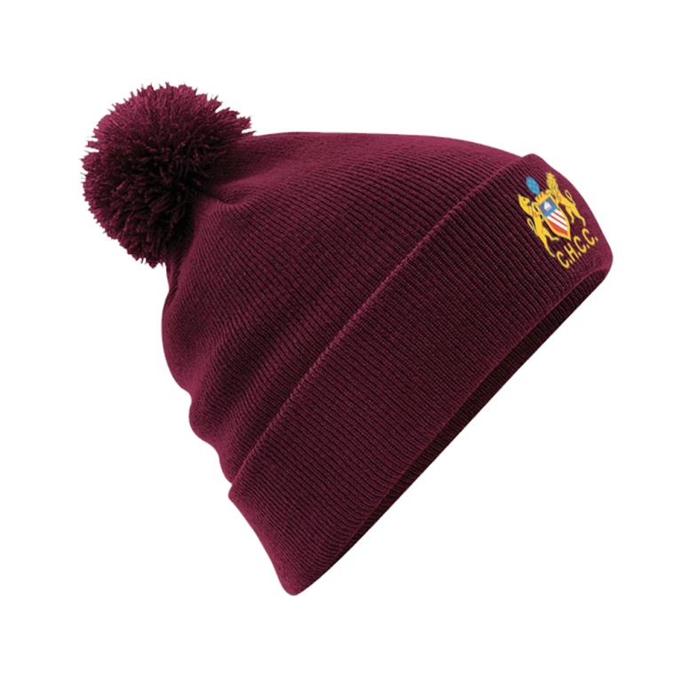 Cheadle Hulme CC -  Pom Pom Beanie - Maroon